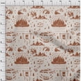 thumbnail image 4 of oneOone Cotton Cambric Brown Fabric Camping Craft Projects Decor Fabric Printed By The Yard 56 Inch Wide, 4 of 4