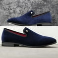 thumbnail image 4 of Mens Loafers Wedding Dress Shoes Slip-On Loafers for Men Tuxedo Suit Shoes, Blue-08, 10US, 4 of 5