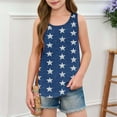 thumbnail image 4 of MKOSPLRT American Flag Tank Tops Girl Sleeveless Scoop Neck Vintage Tanks Independence Day Lounge Tanks Holiday Tanks for 5-14 Years, 4 of 6