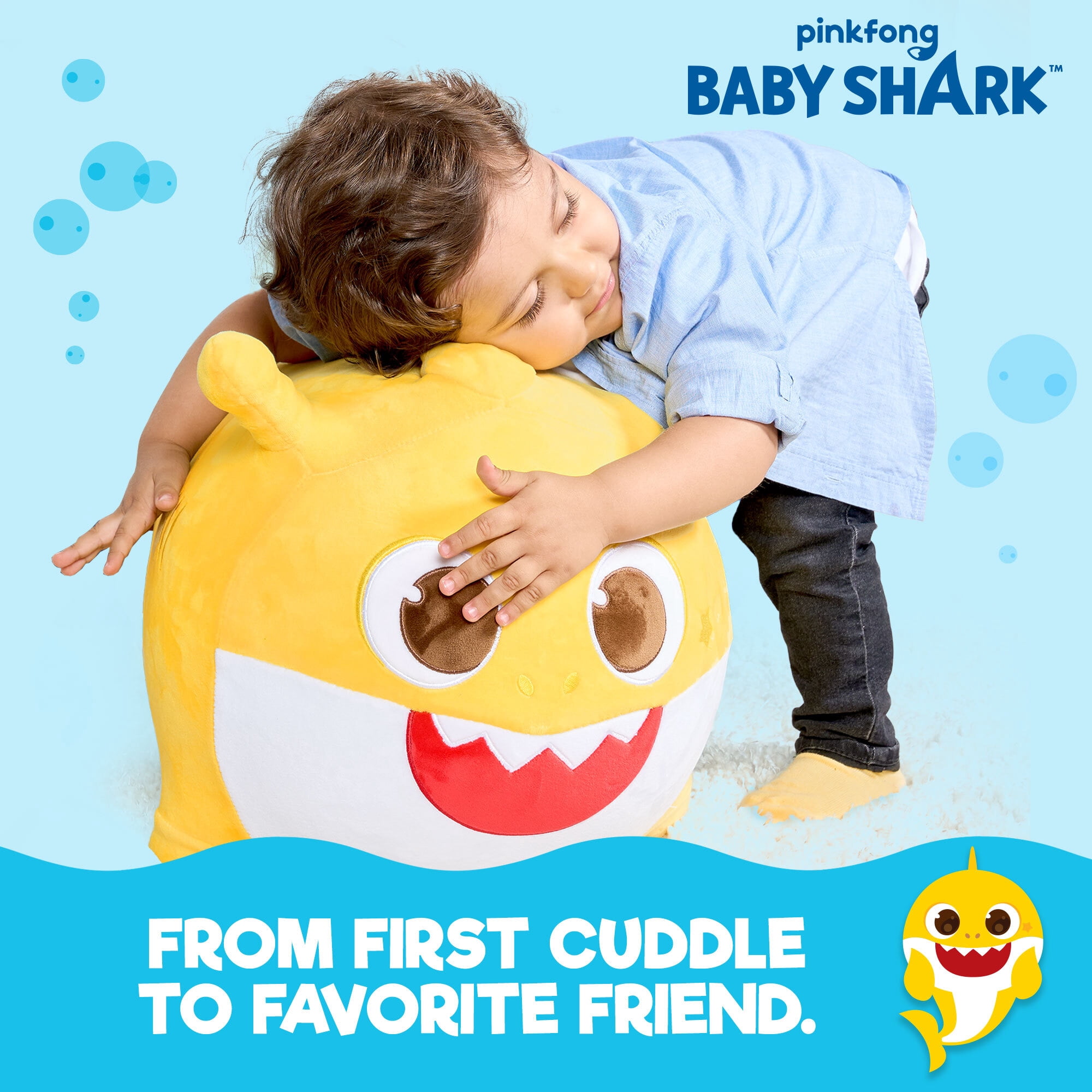 Baby Shark Ride on Bouncy Plush Toy - Official Pinkfong Musical Hopper - Birthday Gift for Toddlers Kids Boys and Girls Ages 2-5