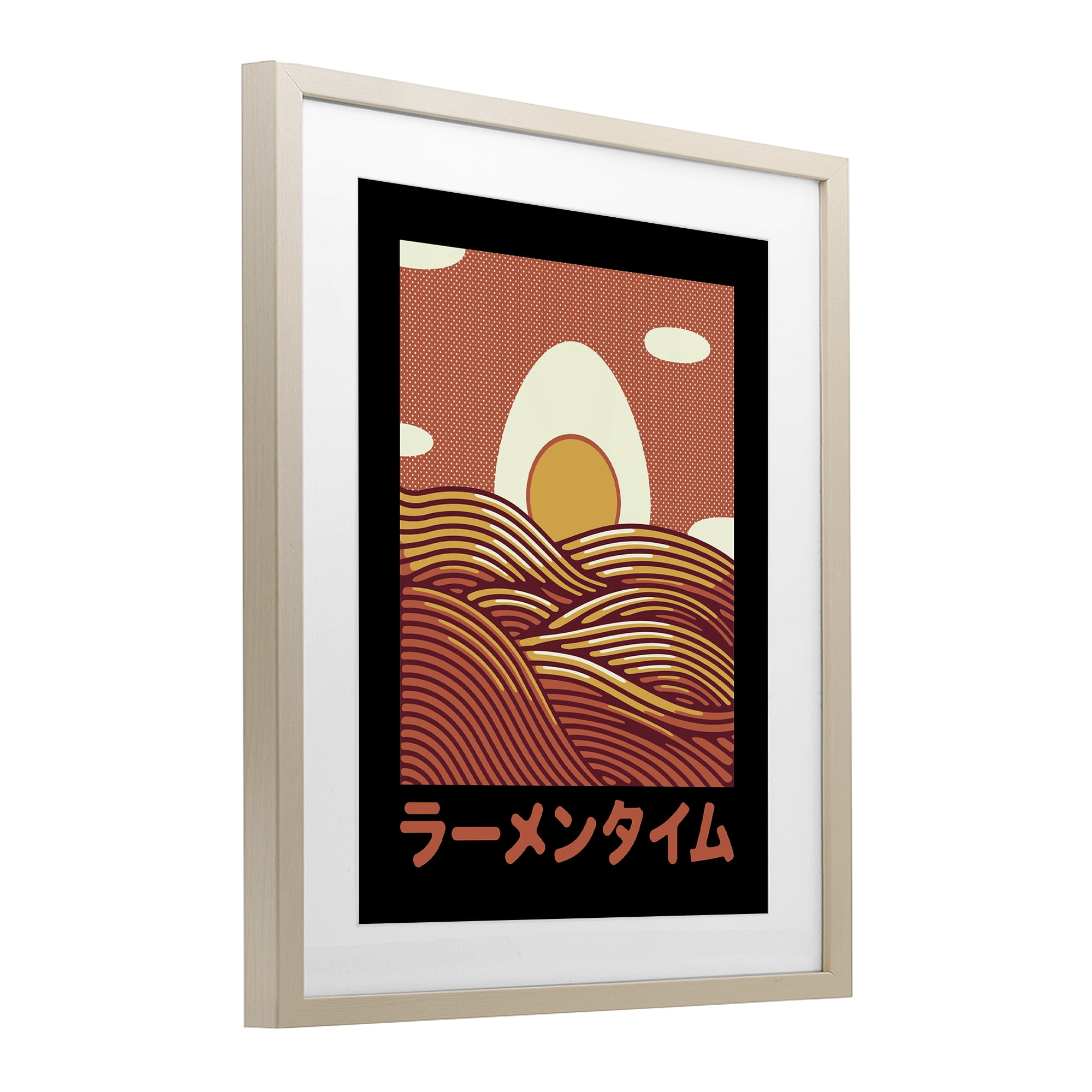 Stupell Industries Minimalist Egg & Ramen Sunset Birch Framed Print Under Glass, design by Tobe Fonseca