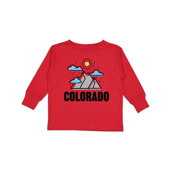 Inktastic Colorado Mountains and Clouds Boys or Girls Long Sleeve Toddler T-Shirt