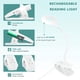 thumbnail image 4 of Lámpara de escritorio con clip de lectura recargable de 28 LED 【Blanco y ámbar】 Lámpara con clip flexible de 9 modos de brillo para bloquear la luz azul para leer libros, escritorio, Ch, 4 of 5