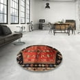 thumbnail image 4 of Ahgly Company Machine Washable Indoor Round Traditional Sienna Brown Area Rugs, 4' Round, 4 of 7
