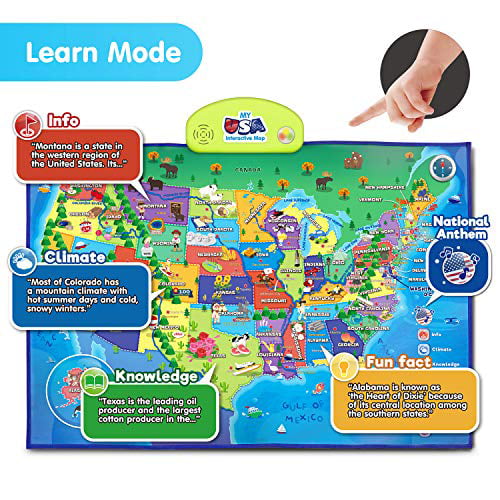 Educational Talking Toy for Kids of Ages 5 to 12 Years USA Interactive Map 