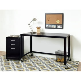 Soho Ready To Assemble 48 Inch Wide Mobile Desk White Walmart Com