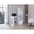 thumbnail image 5 of White Writing computer desk With storage cabinet and Bookcase with 4 shevels, for small and big spaces., 5 of 5