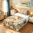 thumbnail image 3 of Manfei Rustic Elk Twin Sheets, Printing Groovy Floral Bedding, Tan Blue, 3-Piece, 1 Flat Sheet, 1 Fitted Sheet and 1 Pillowcase, 3 of 6
