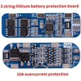 thumbnail image 4 of HUGFEGWE BMS, 3 Series 11.1V 12V 12.6V Lithium Battery Cell BMS PCB Protection Board, with Overcharge Protection, Over Discharge Protection, Short Circuit Protection(9-10A) CJB91-10068, 4 of 9