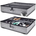 thumbnail image 4 of storageLAB Slim Under Bed Storage Dividers Bins for Shoes, Adjustable Dividers, 2 Pack Grey, 4 of 15