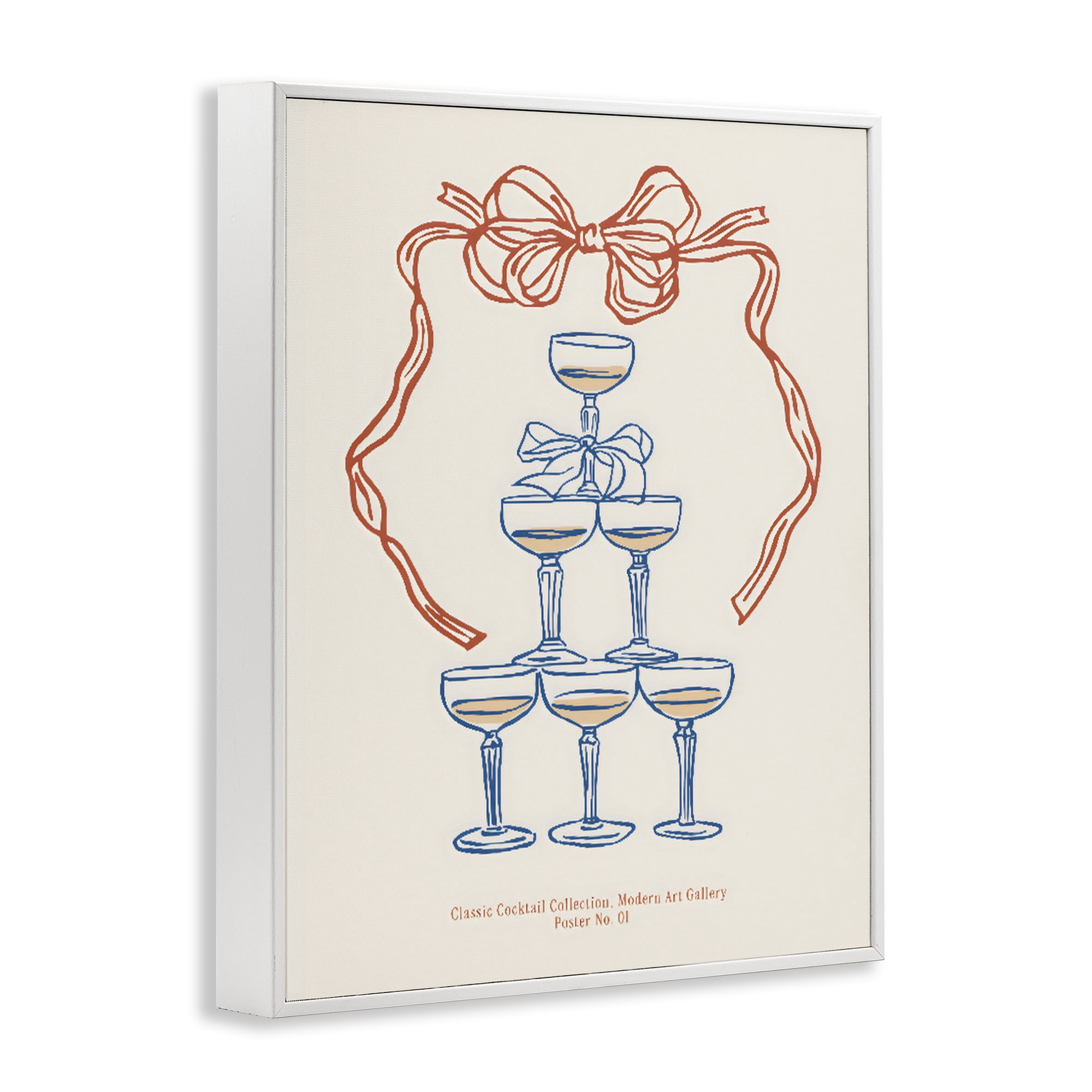 Stupell Industries Classic Cocktail Tower White Framed Giclee Art, design by The Prints Vibe