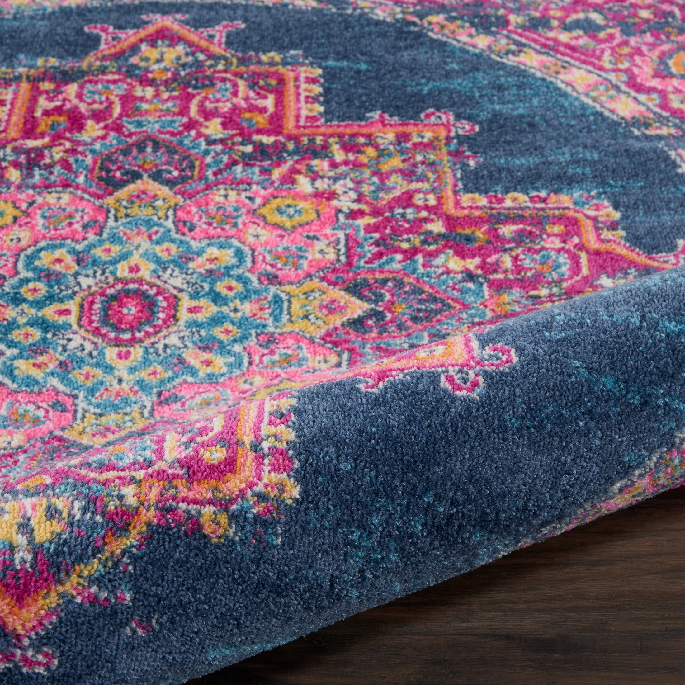 Nourison Passion Persian Blue 8' x ROUND Area Rug, (8 Round)
