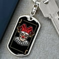 thumbnail image 6 of Skull Joker Keychain Dog Tag Stainless Steel or 18k Gold Keyring, 6 of 16