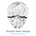 thumbnail image 4 of Shower Caps,White Marble Gold Line Pattern Waterproof Shower Cap for Women 4 Pieces,Double Reusable Hair Cover for Shower PEVA Elastic Stretch Hem, 4 of 7