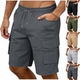 thumbnail image 2 of PUMISAS Sports Summer Pants for Men Cargo Short Pants Elastic Waistband Half Length Shorts Drawstring Pants With Pockets, 2 of 7