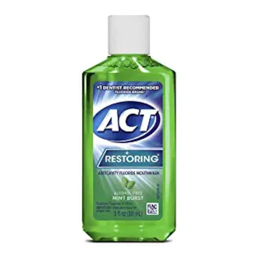 ACT Restoring Anticavity Alcohol Free Fluoride Mint Burst Mouthwash, 3oz