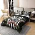 thumbnail image 2 of Erosebridal Deer Camo Bedding Set American Flag Duvet Cover Hunting Theme Comforter Cover Military Army Green Camouflage Bedspread Wild Animal Moose Print Western Rustic Farmhouse Decor Bedding Full, 2 of 6
