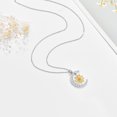 thumbnail image 6 of CUOKA MIRACLE Sunflower Necklace 925 Sterling Silver Opal Sunflower Moon Pendant Necklace Jewelry Birthday Mother's Day Gift for Girlfriend Wife Mom Sister Friend, 6 of 7
