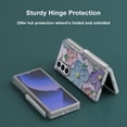 thumbnail image 2 of Dteck for Samsung Galaxy Z Fold 6 Case with Hinge Protection & Kickstand, Convenient Invisible Bracket, Built-in Front Screen Protector Full Body Protective Hinge Case for Samsung Z Fold 6,Flower, 2 of 7