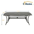 thumbnail image 2 of Boyel Living 73"x39" Outdoor Cast Aluminum Rectangle Dining Table with Umbrella Hole for Balcony, Lawn, Garden, Backyard, 2 of 6