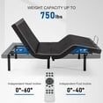 thumbnail image 2 of Split King Adjustable Bed Frame with Massage, Updated Adjustable Bed Base with Thickened Frame, Wireless Remote, Head and Foot Lift, Anti-Snore/0 Gravity, Under-Bed Light, Voice Control Electric Beds, 2 of 9