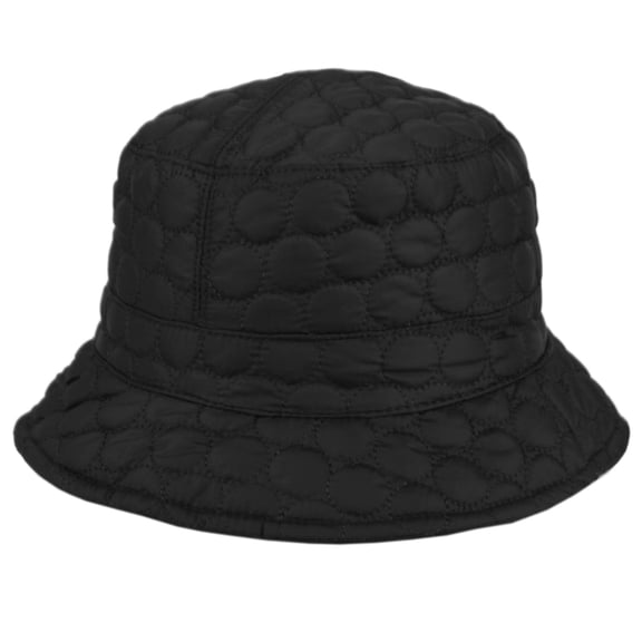 Foldable Water Repellent Circle-Quilted Rain Hat w/Adjustable Drawstring Bucket Hat