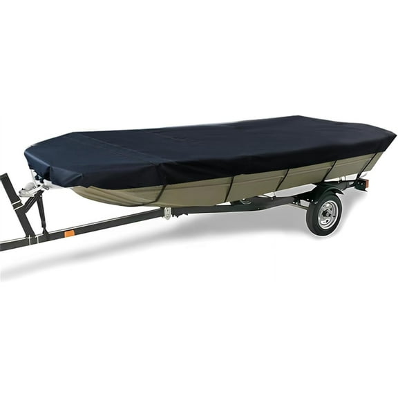munirater Boat Cover Heavy Duty Trailerable Replacement for Jon Boat 16Ft Long and Beam Width Up to 75 Inch Black
