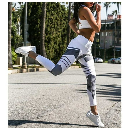 Sports Style Women Stretchy High Waist Running Jogging Leggings Elastic Yoga Pants Fitness Workout Clothes - Walmart.com
