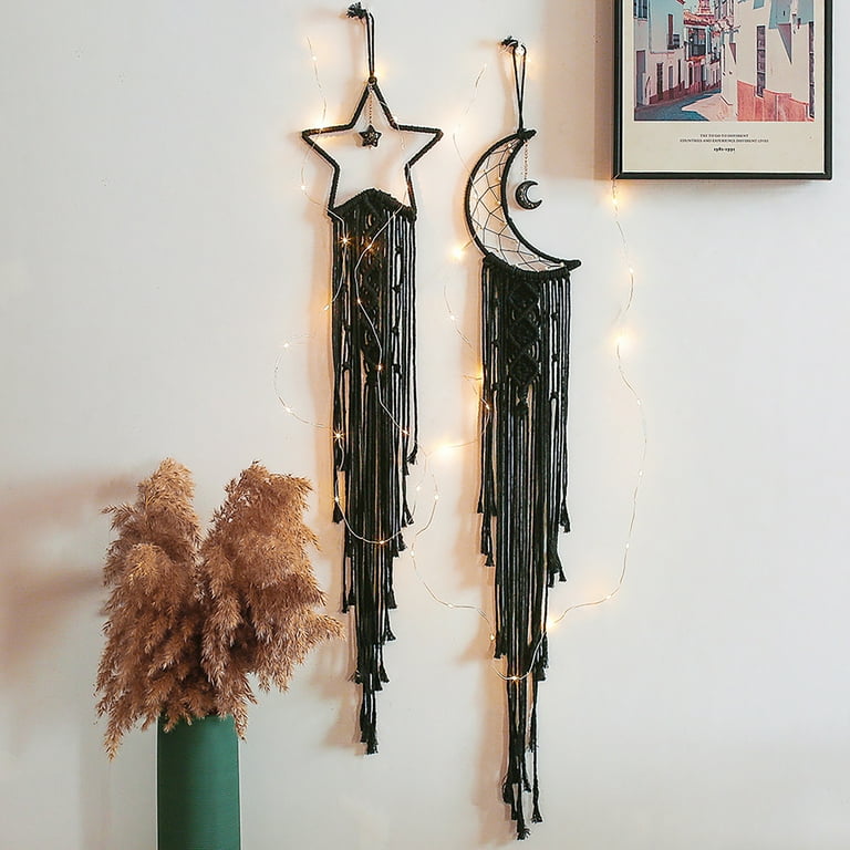 Dreamcatcher Star Moon Lighted Boho Dream Catcher Dream Catchers for Adults  Dream Catcher Nursery Decor Dream Catchers Moon Room Decor Home Decor Gifts  for Women Gifts for Girls 2pcs. 