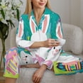 thumbnail image 6 of Disketp Happy easter Pajamas Set Long Sleeve Sleepwear Womens Button Down Nightwear Pj Sets-Medium, 6 of 7