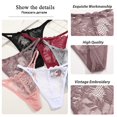thumbnail image 5 of Lencería Sexy de encaje para mujer, calzoncillos exóticos de encaje transparente, Tanga sin entrepierna, S-XL íntimos femeninos, 4 Uds., 5 of 5