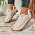 thumbnail image 4 of NexTorq Women's Winter Cotton Shoes Fleece Lined Warm Slip-On Boots Moc Toe Soft Sole Lightweight Cozy Cold Weather Footwear for Walking and Everyday Wear White US-8.5 (EU-42), 4 of 4