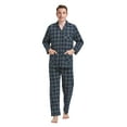 thumbnail image 2 of GLOBAL Men 100% Cotton Pajama Set For Men Lightweight Soft Nightwear Long Sleeves PJS With Pockets, 2 of 5