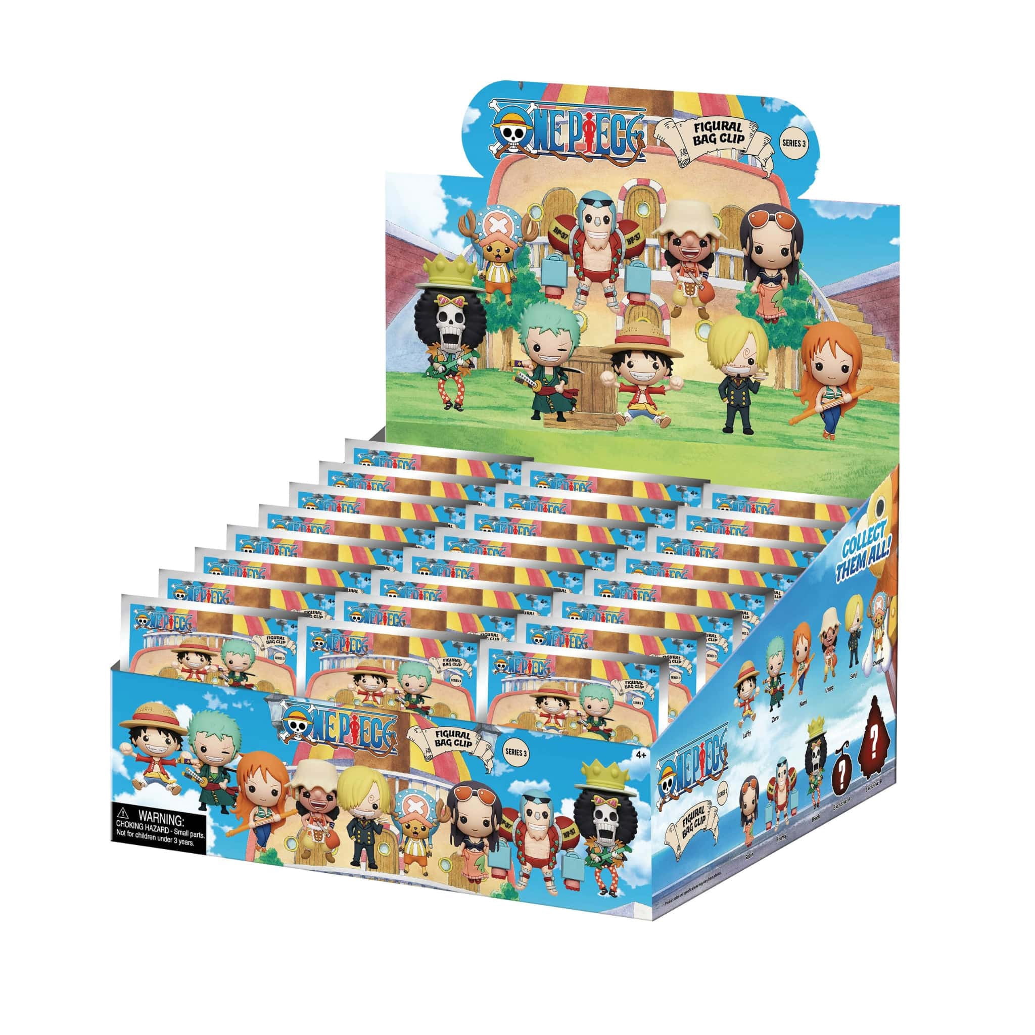 Monogram One Piece Series 3 Figural Bag Clip 2-inch Mystery Pack