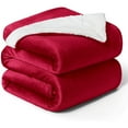 thumbnail image 4 of Sherpa Fleece Blanket Twin Size 60" x 80" Super Soft Reversible Sofa Bed Throws, 4 of 9
