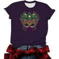 thumbnail image 5 of Erwazi Mardi Gras T-Shirt for Women Graphic Printed Short Sleeve Crew Neck Carnival Party Shirt Top, 5 of 6