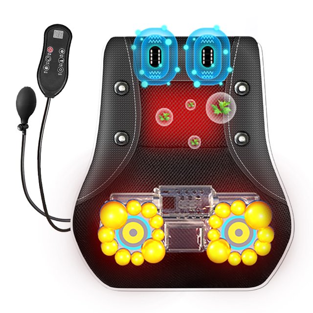 Almohada de masaJe eléctrica para el cuello, 20D masaJeador de tracción Cervical, multiFuncional, coJín de masaJe para el coche y el hogar