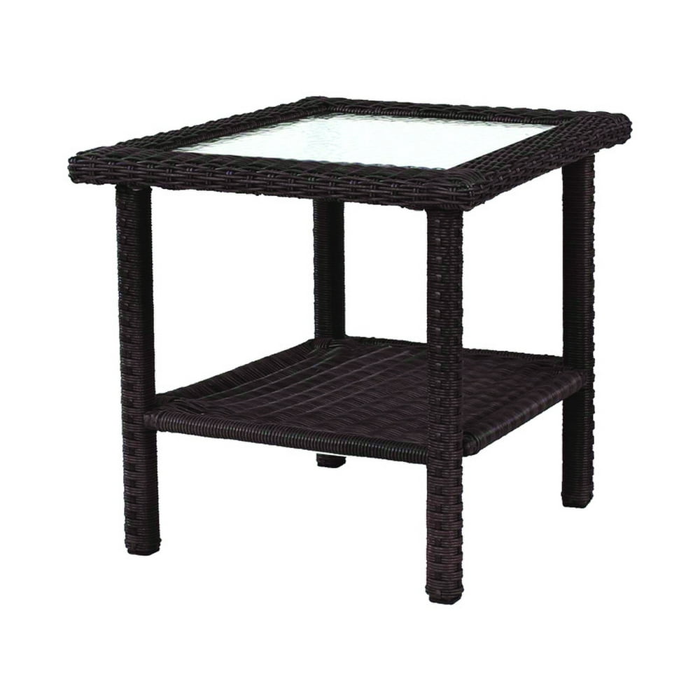 Living Accents Square Brown Glass Prescott Side Table