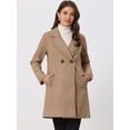 thumbnail image 2 of Abrigos de invierno raglán cruzados con solapa con muesca para mujer Caqui Oscuro XL, 2 of 6