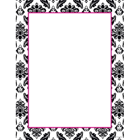 Great Papers! Black & White Damask Letterhead Stationery Letterhead 8.5 x 11 80 sheets Inkjet and Laser Printer Compatible