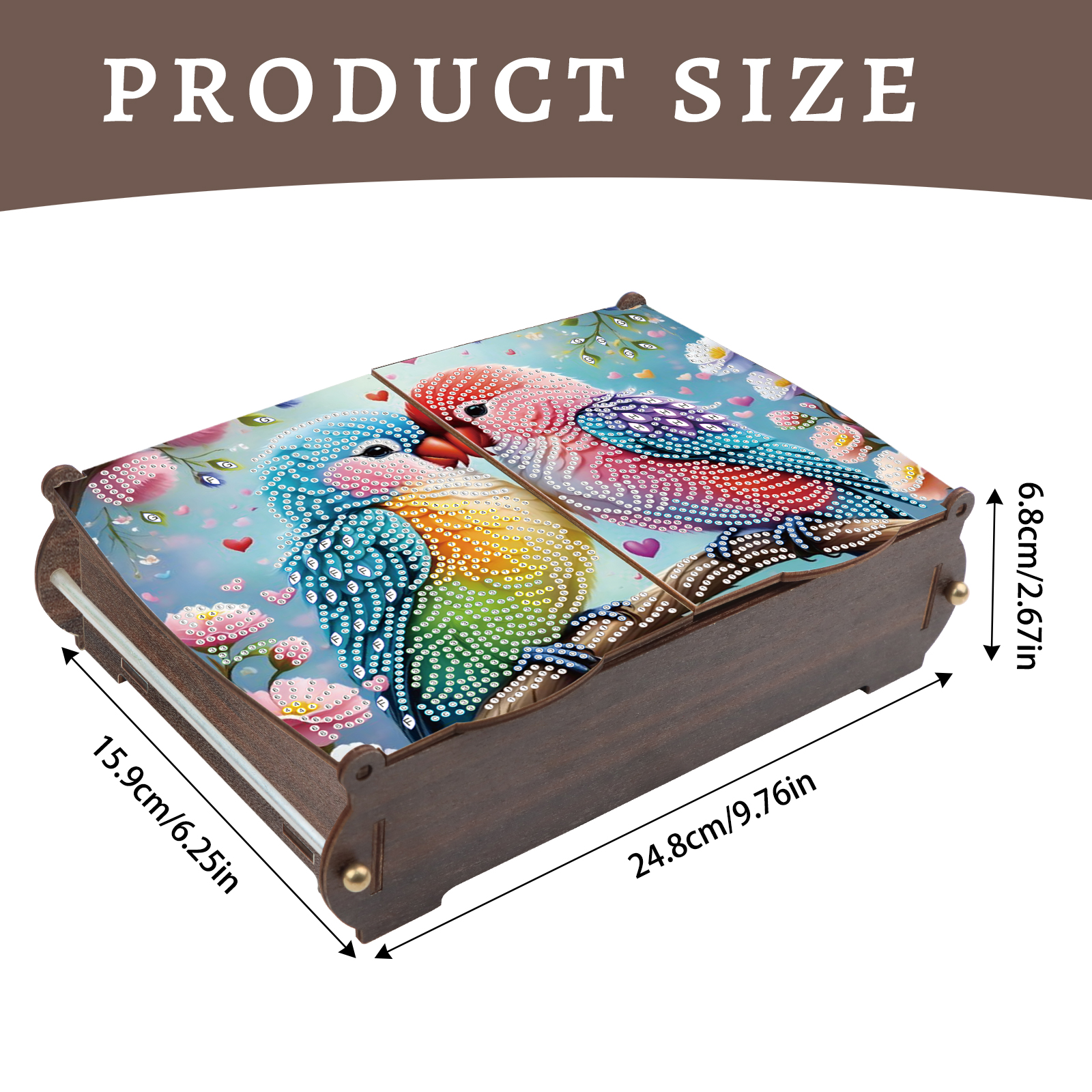 Diamond Painting Kit Storage Box Loving Birds DIY Multi-Purpose Craft Storage Box Ideal for Home Offices and Holiday Gifts