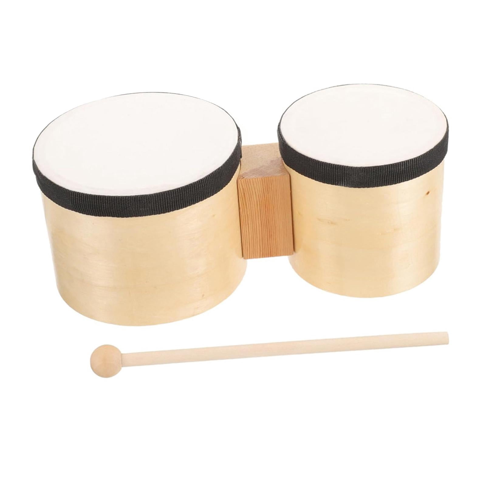 LeeQinersw Mini Bongo Drum Wood 6'' and 5' Tambourines for Parties Early Education 1-3