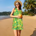 thumbnail image 3 of Fotbe St. Patrick's day Vestido de Verano sin Mangas para Mujer – Vestido Midi Línea A, Estilo Camiseta Floral, Vestido Playero Casual y Fluido, 3 of 7