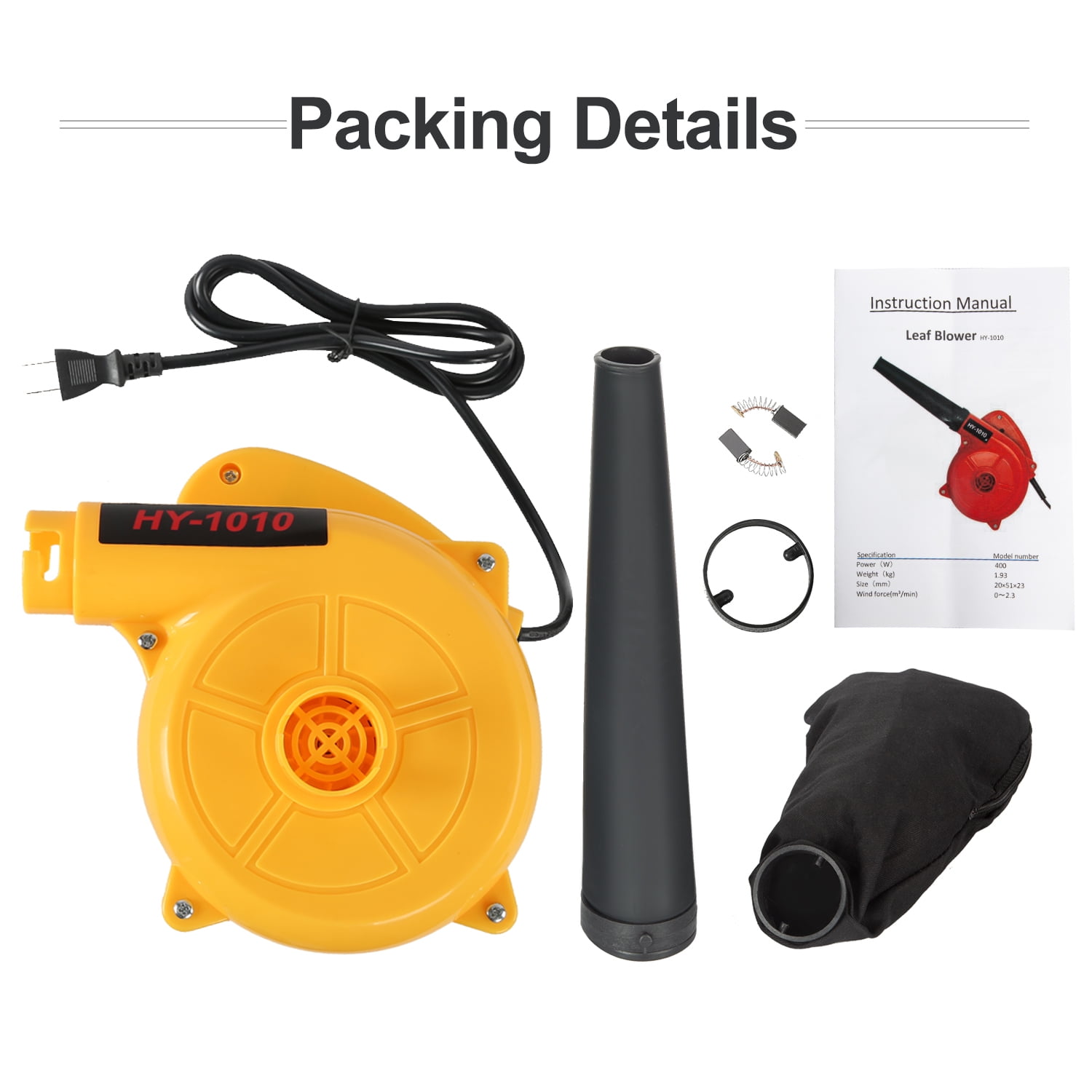 Abeden Portable Electric Leaf Blower,2 in 1 All-Purpose Lightweight Sweeper/Vacuum,Yellow