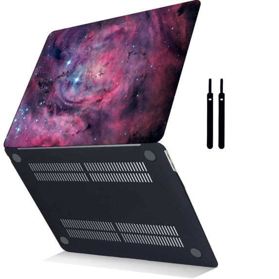 for New MacBook Air 13 inchs Case 2018 - 2022 Rel. Model A1932/A2179/A2337 m1, Plastic Protective Case Hard Cover Cable Tie, Galaxy 130_1