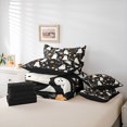 thumbnail image 6 of Homewish Halloween Floral Ghost 7-Piece Twin Bedding,Wild Autumn Flower Pattern Bedding Comforter Set,Black Cream Orange,Black Reversible, 6 of 8