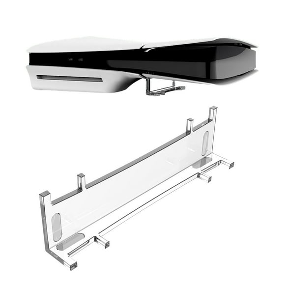 Soporte horizontal transparente de acrílico para consola PS5 Slim (edición de disco y edición digital), accesorios de soporte sencillos