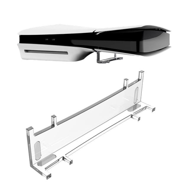 Support Horizontal Transparent en Acrylique pour Console PS5 Slim Édition avec Disque et Édition Numérique, Accessoires de Support Simples