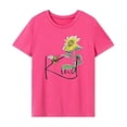 thumbnail image 1 of Camiseta de mujer Tops de verano Trajes Camiseta de cuello redondo para mujer para viajar vacaciones SG, 1 of 7