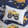 thumbnail image 2 of Ergode Printed Monster Truck Comforter Set - Blue/Grey - Ultra-Soft - Machine Washable - - Includes Shams and Decorative Pillow - Cozy and Stylish - Perfect for Kids' Bedroom, 2 of 5